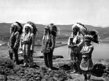 Wanapum people in regalia