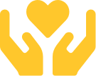 Hands with heart icon